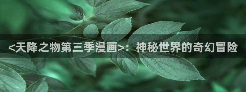 免费版漫蛙下载：<天降之物第三季漫画>：神秘世界的奇幻冒险